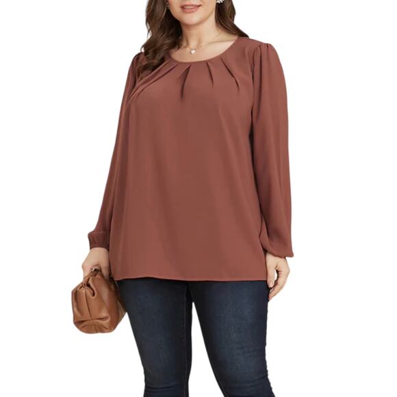 Bloomchic Long Sleeve Dusty Pink Blouse Size 18/20 NEW - Picture 1 of 6